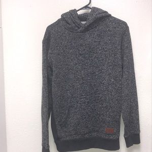 Quicksilver Men’s Small Gray Black Hoodie Hooded Pullover Jacket